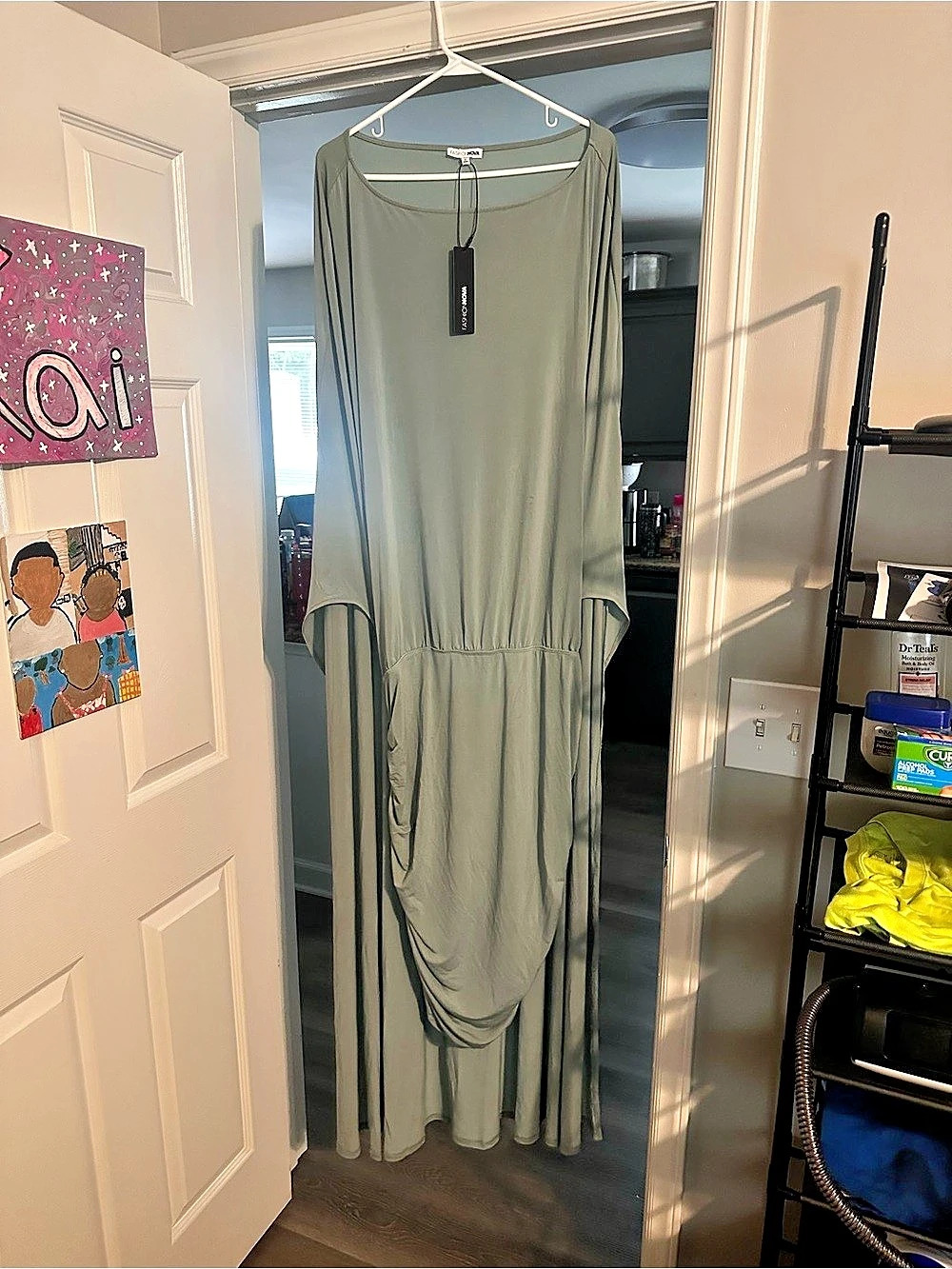 Fashion Nova Zadie Babe Cape Mini Dress Women's Maxi Dress in Green Size 3X NWT